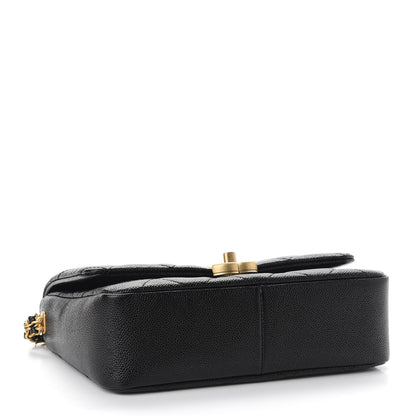 Chanel Shiny Caviar Quilted Small Chain Melody Flap Black 4 of 9