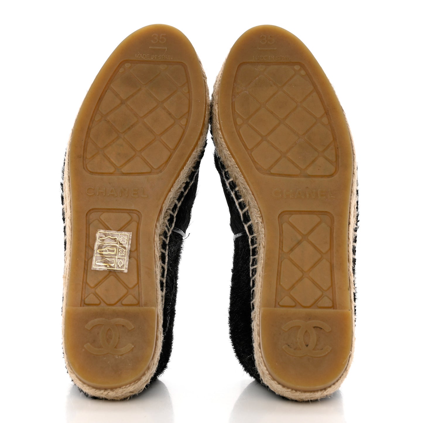 Calfskin Hair CC Espadrilles 35 Black