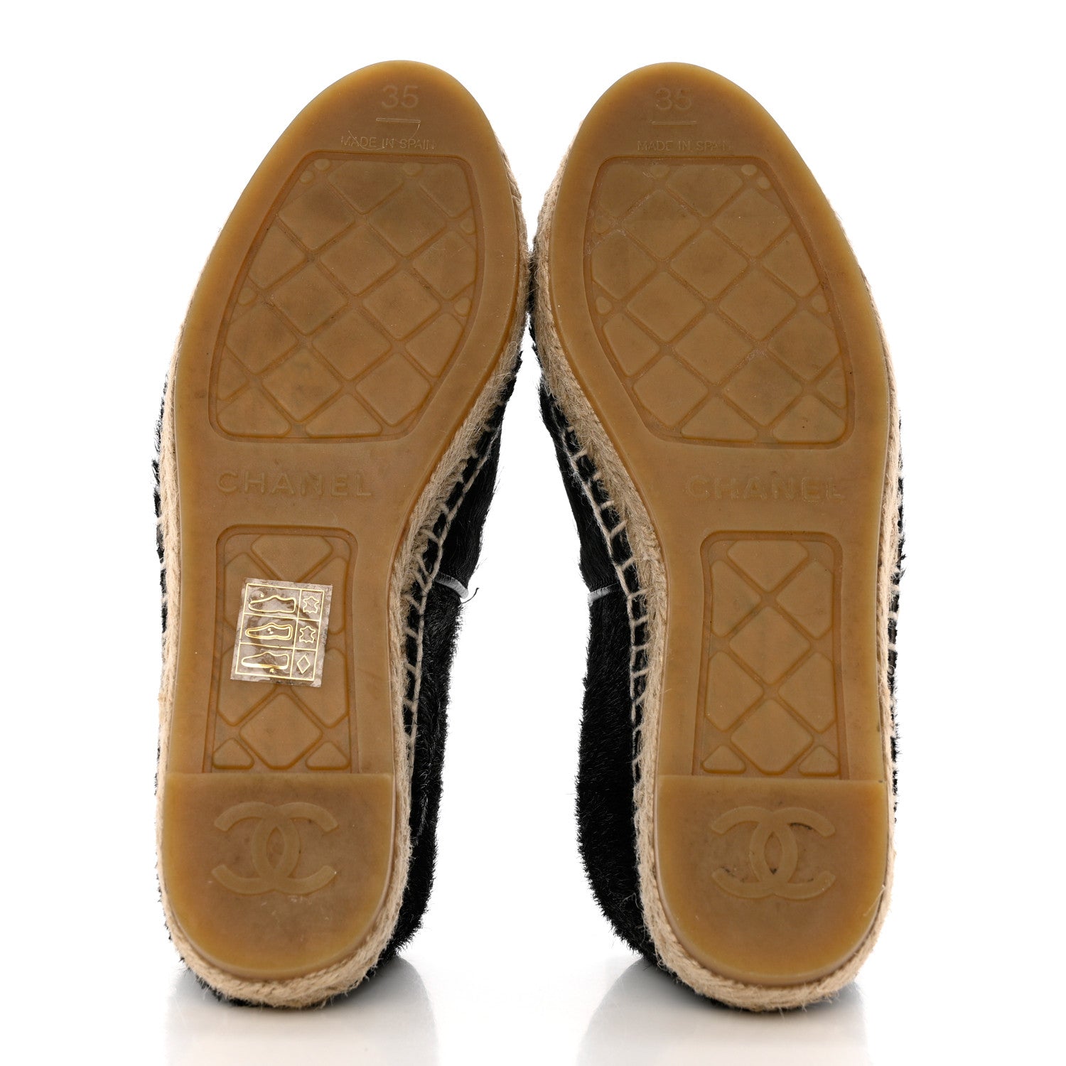 Chanel Calfskin Hair CC Espadrilles 35 Black 5 of 10