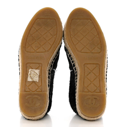 Chanel Calfskin Hair CC Espadrilles 35 Black 5 of 10