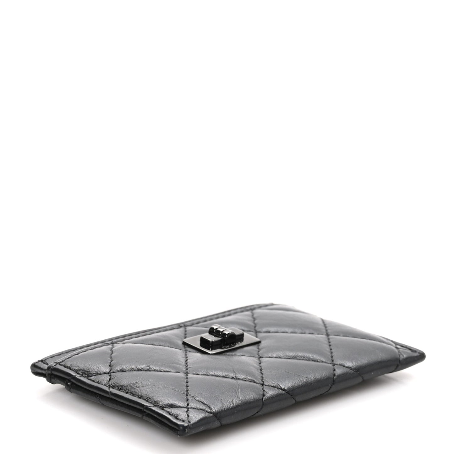 Aged Calfskin Quilted Reissue Card Holder So Black
