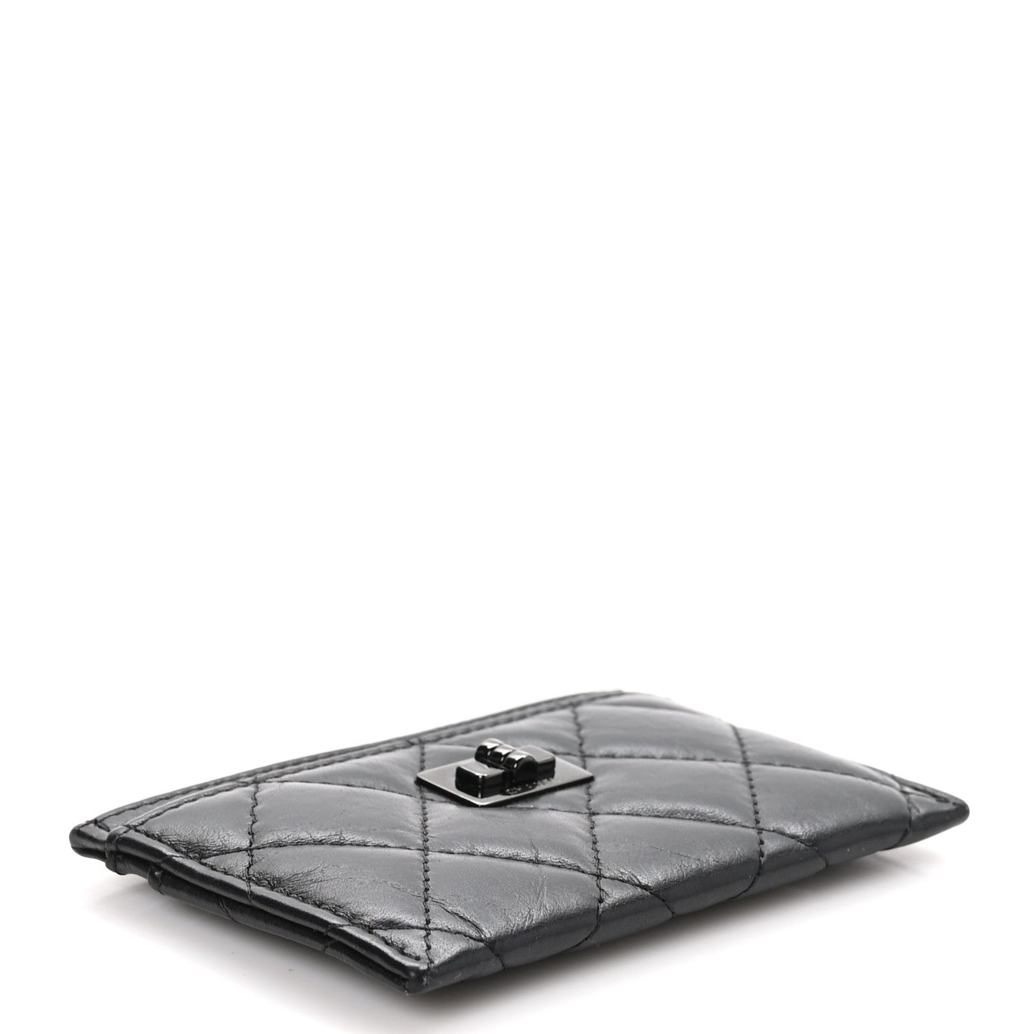 Chanel Aged Calfskin Quilted Reissue Card Holder So Black 4 of 9