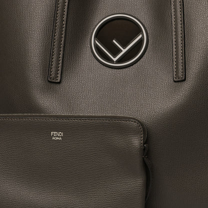 Fendi Vitello Vienna Enamel F is Fendi Shopping Tote Carbone Tobacco 8 of 12