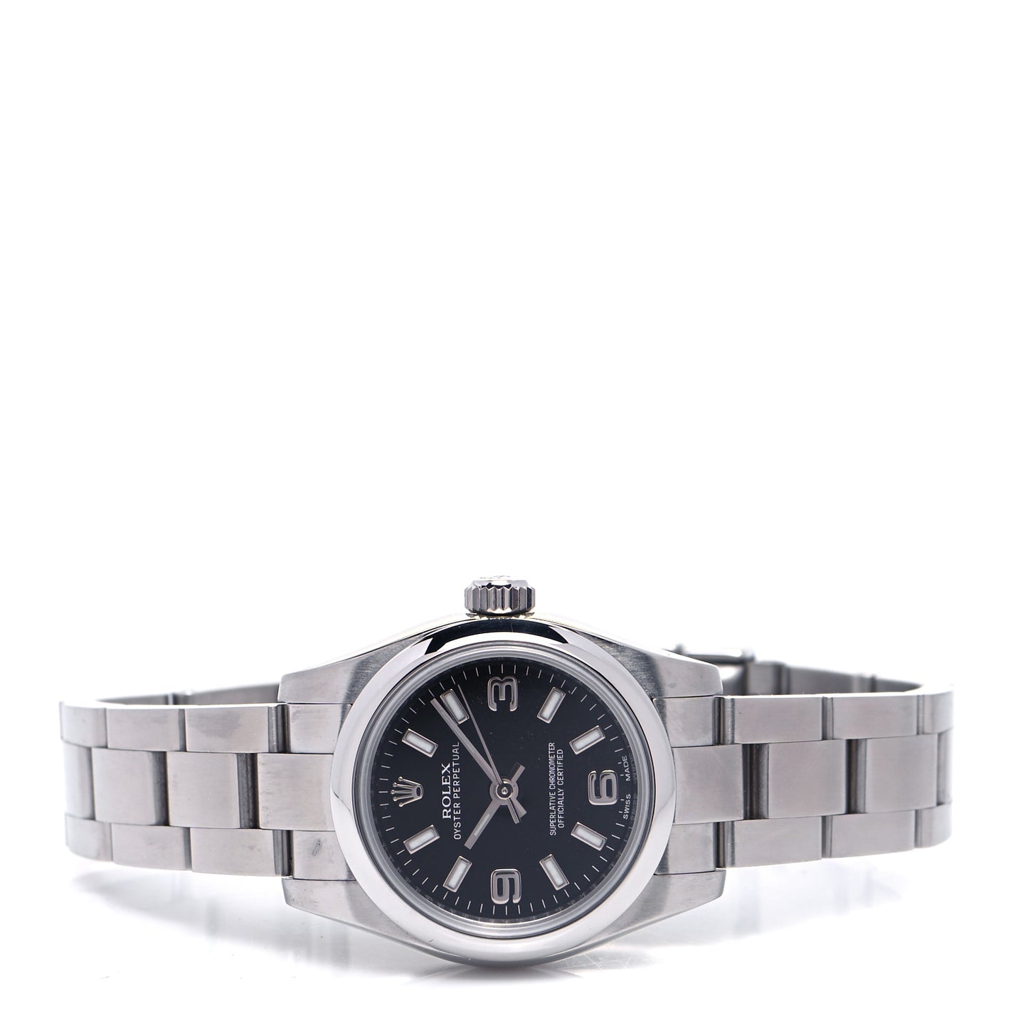 Stainless Steel 26mm Oyster Perpetual Watch Black 176200