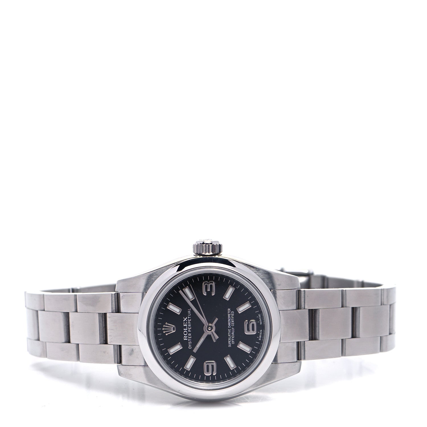 Rolex Stainless Steel 26mm Oyster Perpetual Watch Black 176200 2 of 4