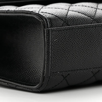 Saint Laurent Grain De Poudre Textured Mixed Matelasse Triquilt Small Monogram Monochrome Satchel Black 8 of 10