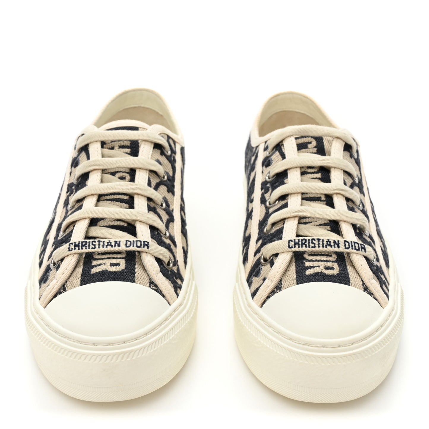 Canvas Oblique Walk'N'Dior Low Top Sneakers 36.5 Deep Blue