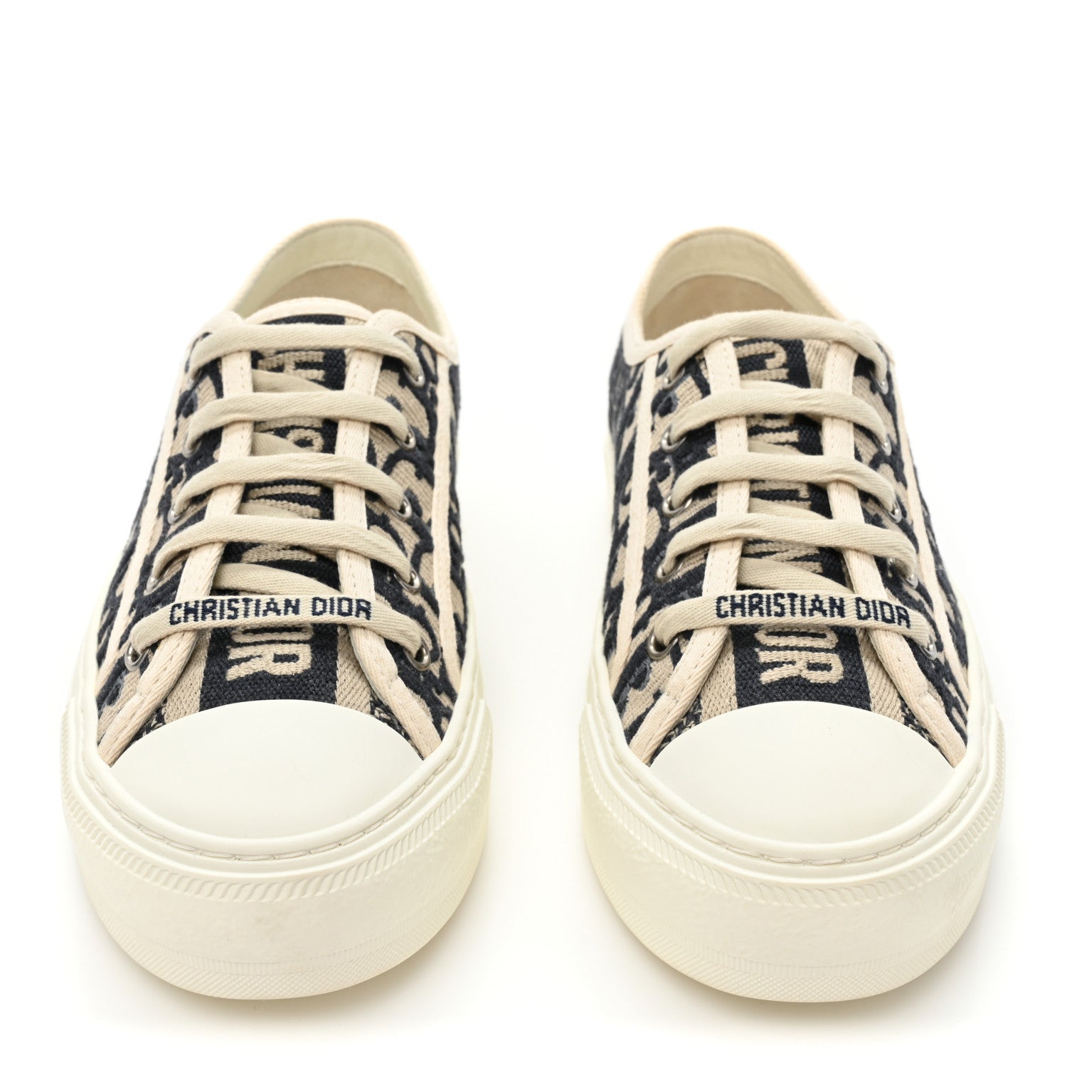 Christian Dior Canvas Oblique Walk'N'Dior Low Top Sneakers 36.5 Deep Blue 2 of 10