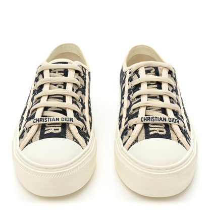 Christian Dior Canvas Oblique Walk'N'Dior Low Top Sneakers 36.5 Deep Blue 2 of 10