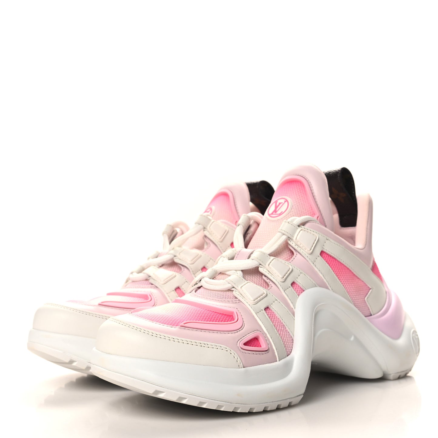 Calfskin Technical Nylon LV Archlight Sneaker 40 White Pink