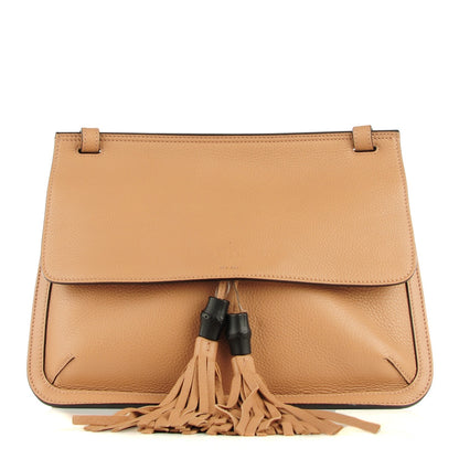 Gucci Leather Bamboo Daily Flap Shoulder Bag Beige 1 of 7