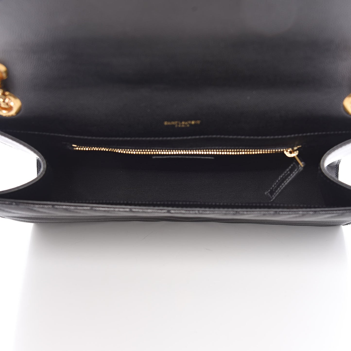 Grain De Poudre Matelasse Chevron Large Monogram Satchel Black