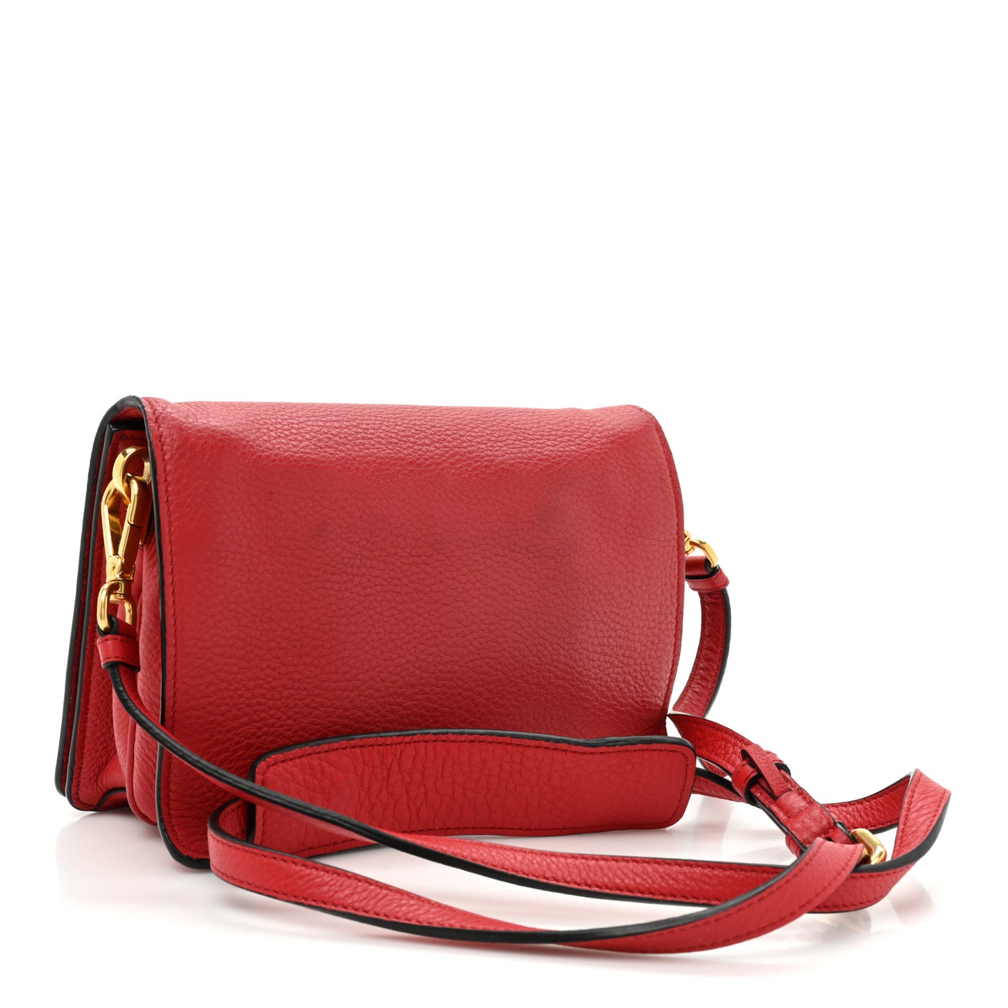 Vitello Daino Flap Crossbody Red