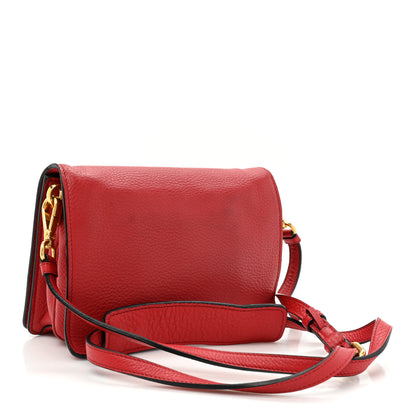 Prada Vitello Daino Flap Crossbody Red 3 of 15
