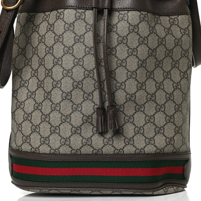 Gucci GG Supreme Monogram Web Ophidia Bucket Bag Brown 9 of 12