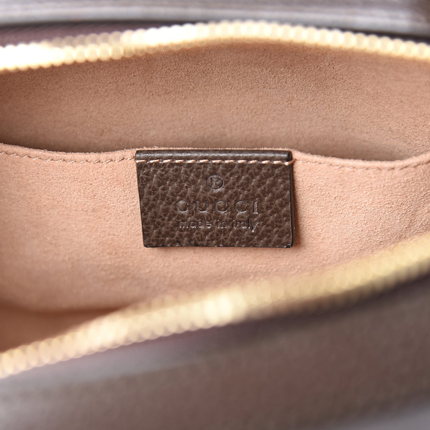 GG Supreme Monogram Mini Ophidia Top Handle Shoulder Bag Brown