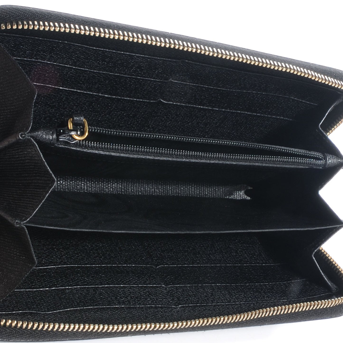 Textured Chyc Zip Around Wallet Black