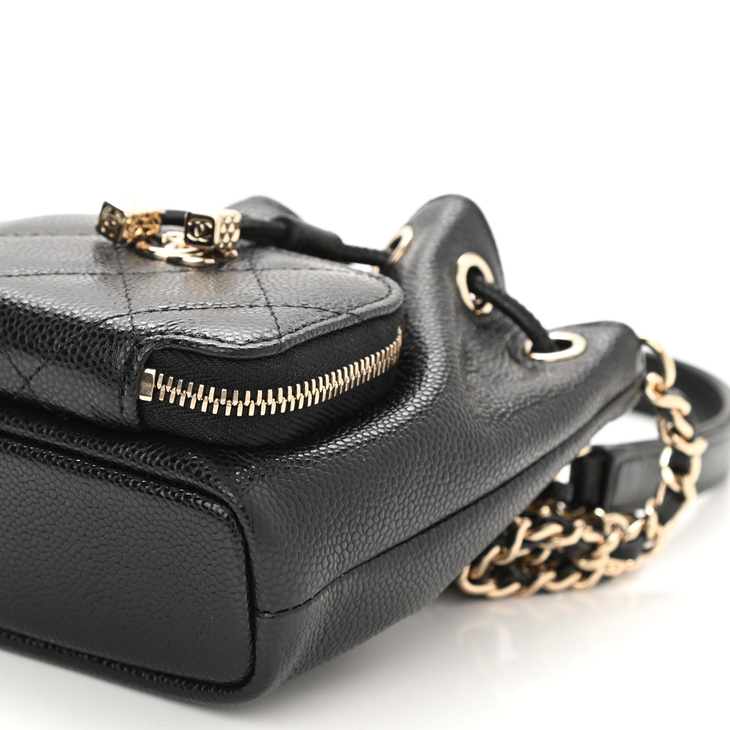 Chanel Caviar Quilted Mini CC Pocket Bucket Bag Black 10 of 11