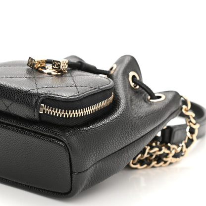 Chanel Caviar Quilted Mini CC Pocket Bucket Bag Black 10 of 11