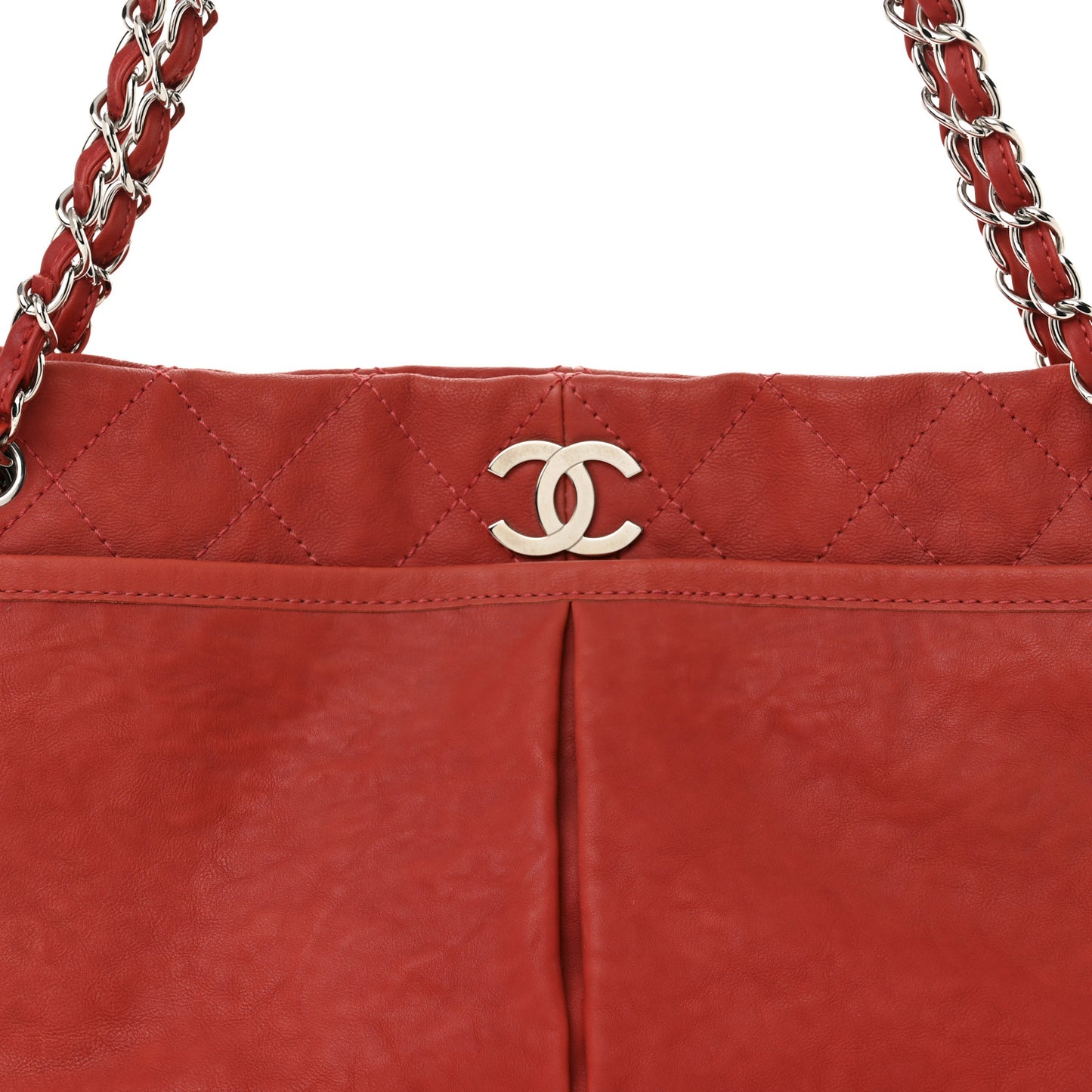Ultra Soft Suede Calfskin Natural Beauty Tote Red