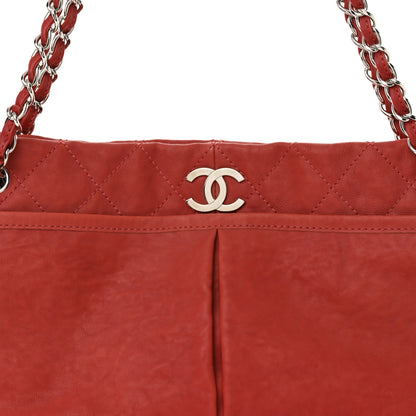 Chanel Ultra Soft Suede Calfskin Natural Beauty Tote Red 8 of 11