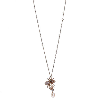 Chanel Crystal Pearl CC Necklace Gold 1 of 5