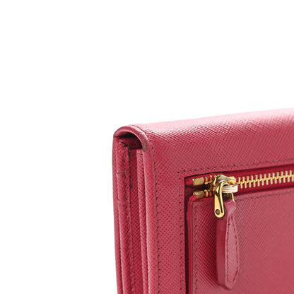 Prada Saffiano Metal Flap Wallet Peonia 8 of 12