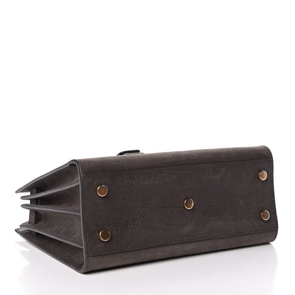 Saint Laurent Crocodile Embossed Nubuck Baby Sac De Jour Dark Anthracite 4 of 12