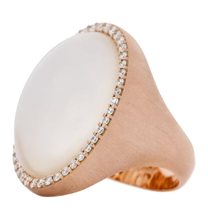 Roberto Coin 18K Rose Gold Diamond Mother of Pearl Doublet Oval Cocktail Ring 53 6.25 3 of 6