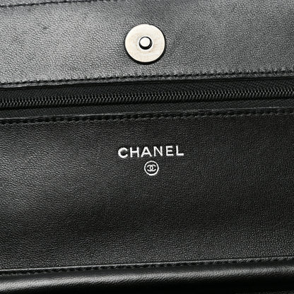 Chanel Lambskin Quilted Wallet On Chain WOC So Black 6 of 11