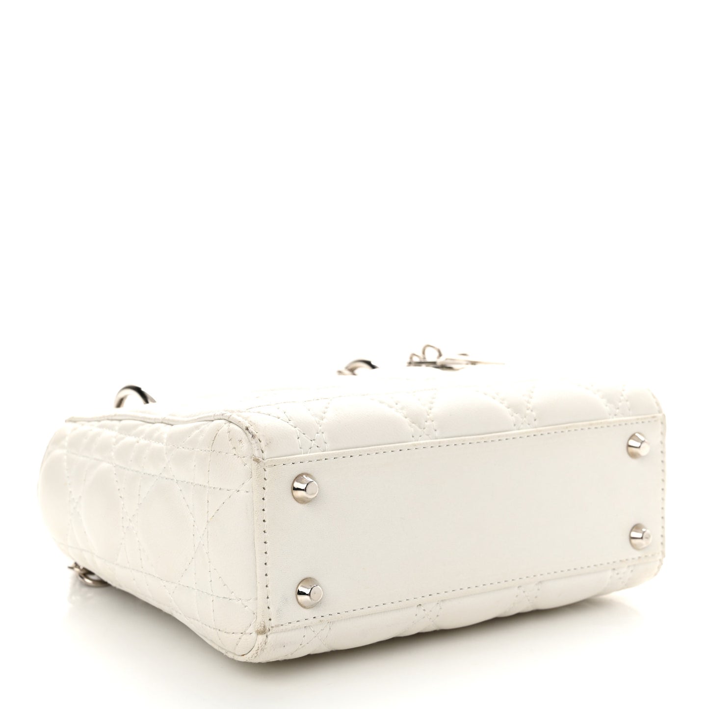 Lambskin Cannage Mini Lady Dior White