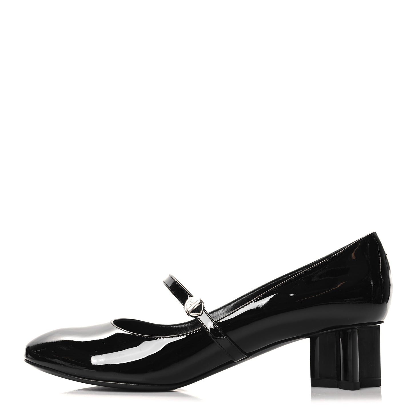 LOUIS VUITTON Patent Uniformes Silhouette 40mm Pumps 38.5 Black