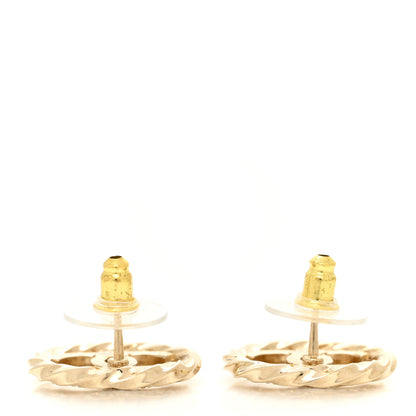 Chanel Metal Twist Crystal CC Earrings Gold 3 of 4