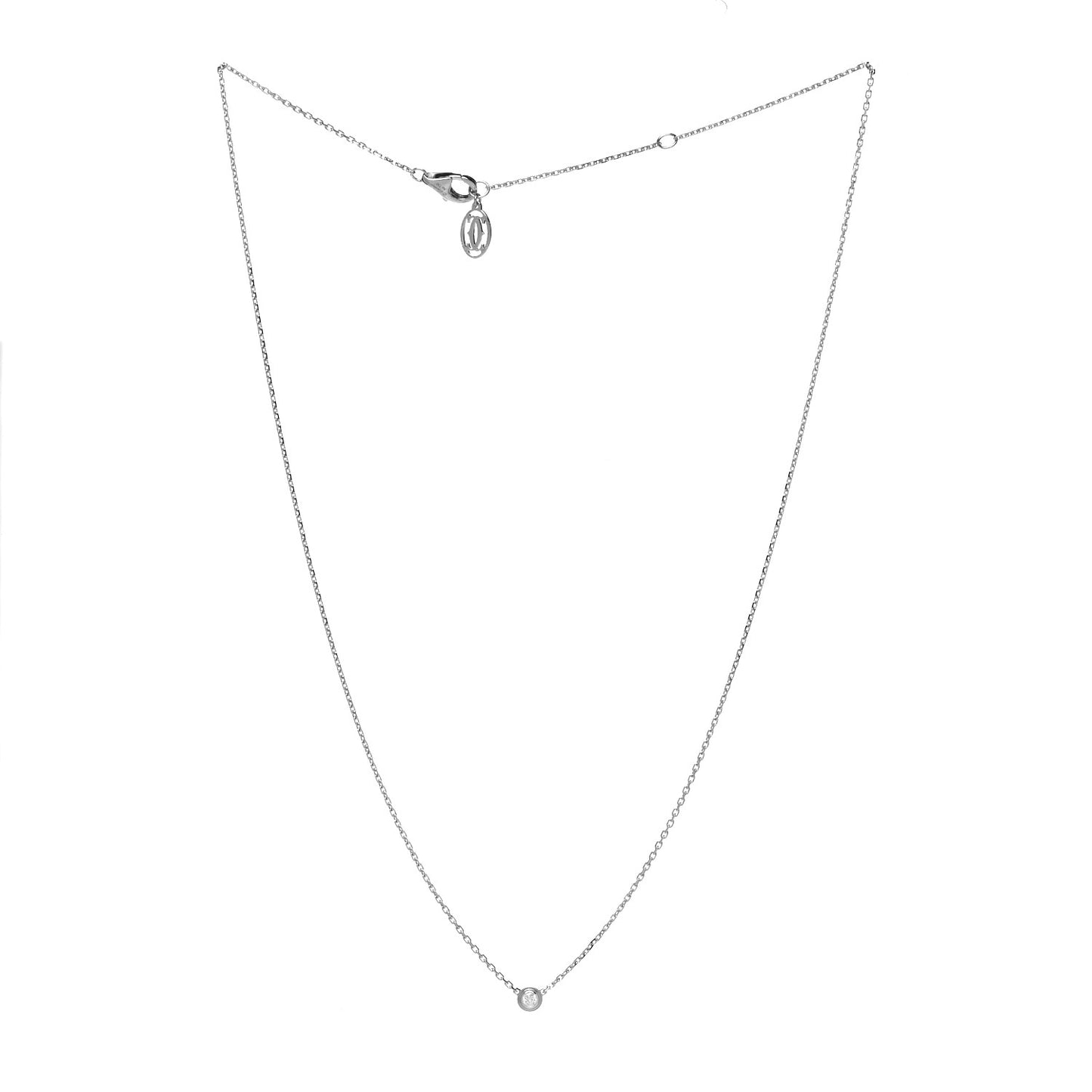 18K White Gold Diamond XS D'Amour Pendant Necklace