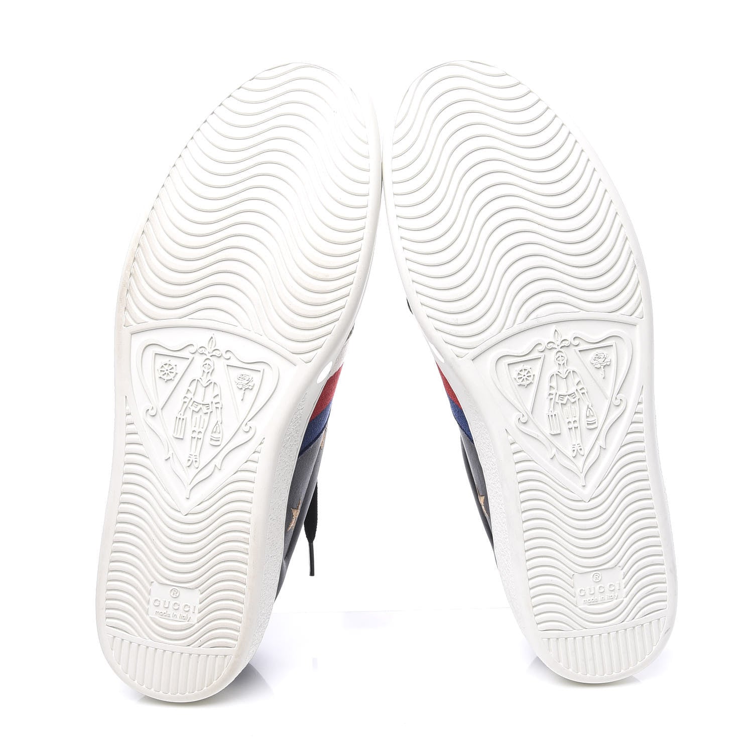 Gucci Calfskin Bee Star Embroidered Mens Sylvie Web Ace Sneakers 11 Black 6 of 11
