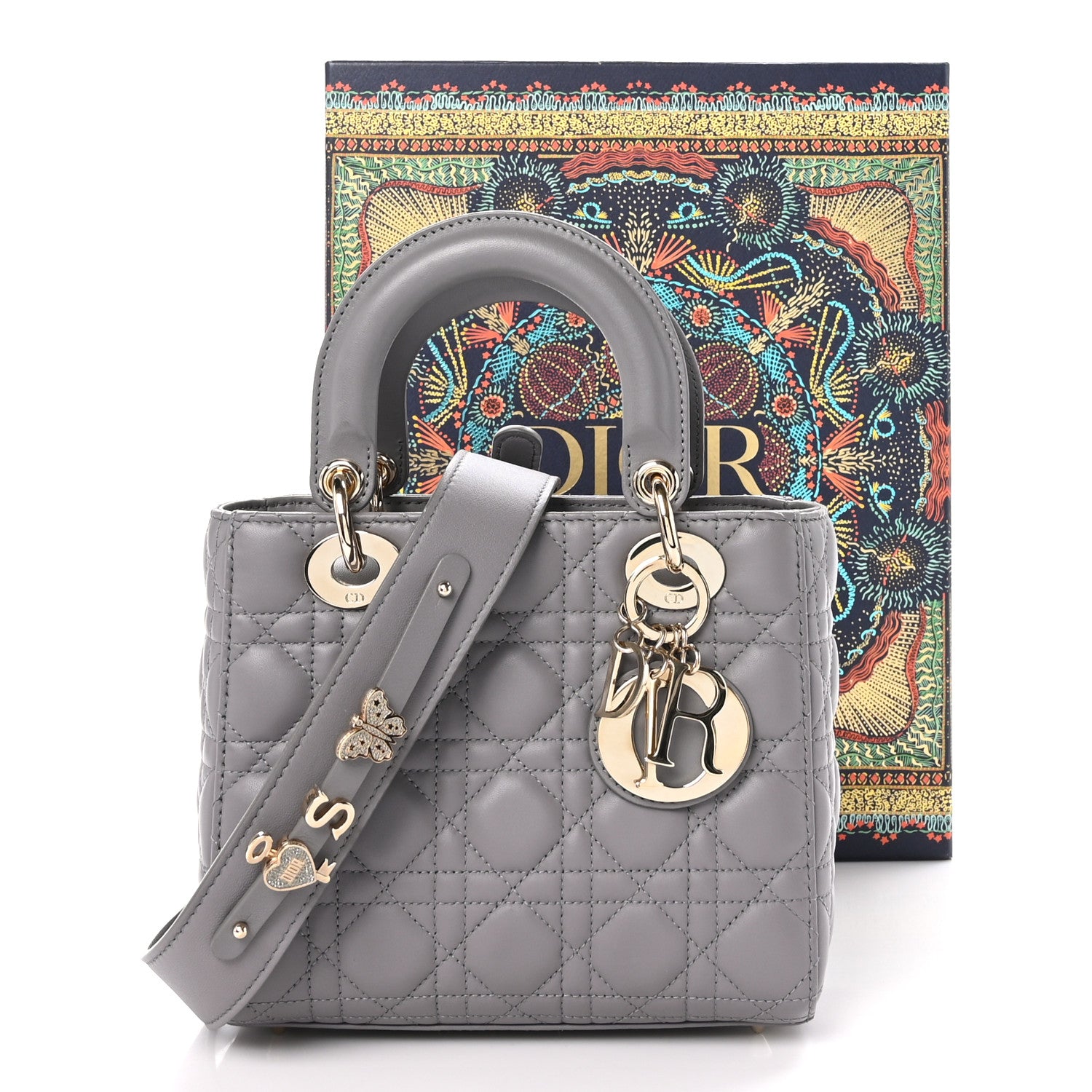 Christian Dior Lambskin Cannage Small My ABCDior Lady Dior Grey 11 of 11