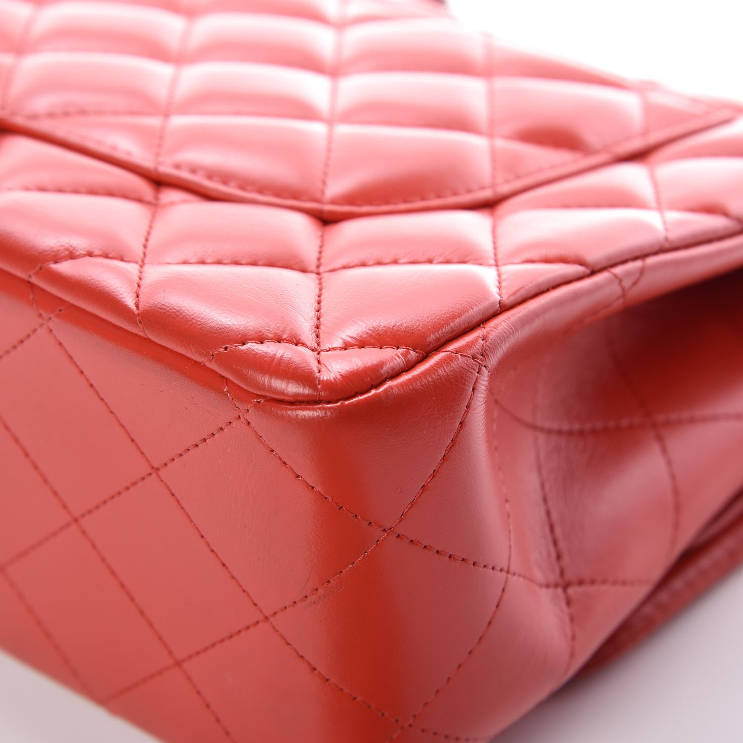 Chanel Lambskin Quilted Jumbo Double Flap Red 12 of 14