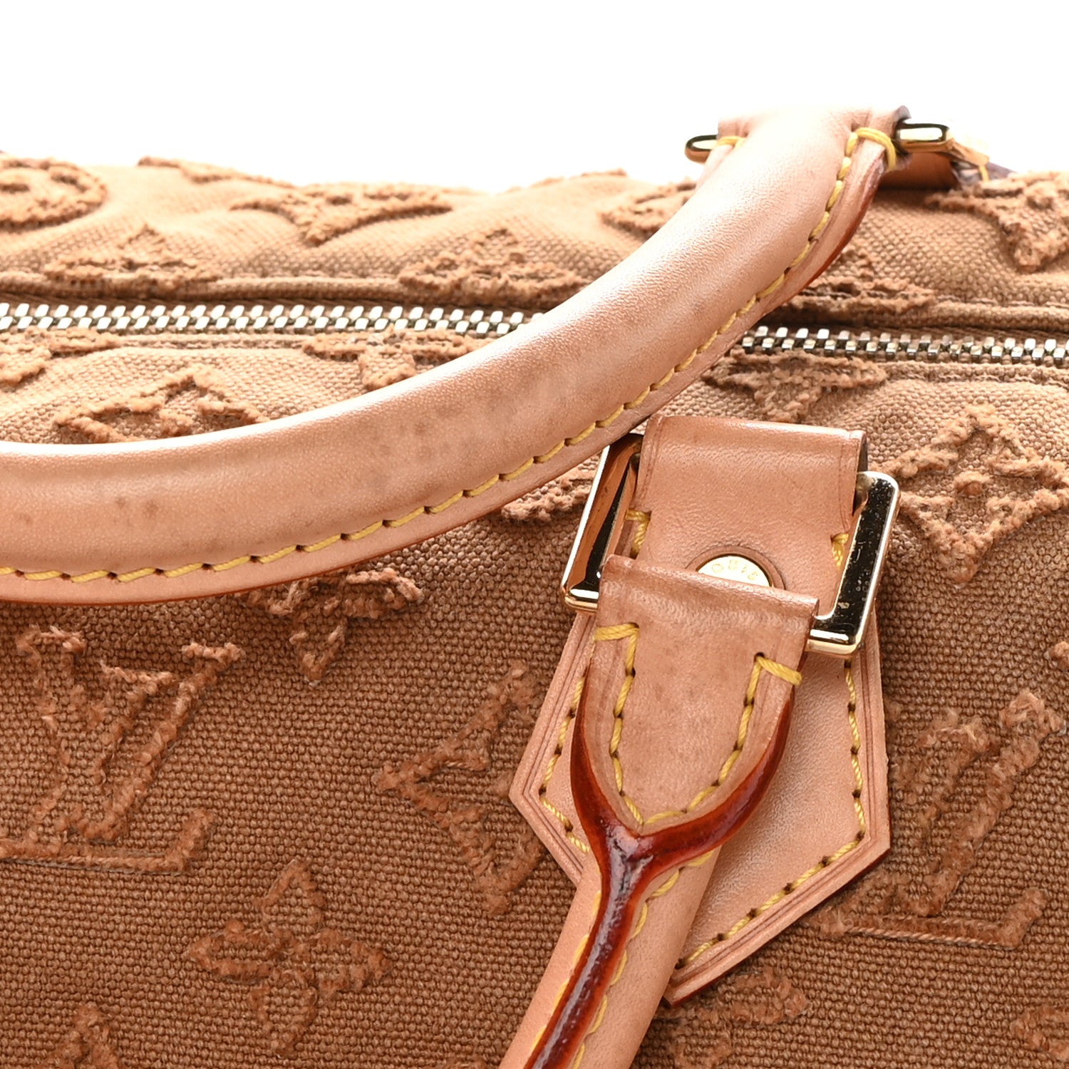 Louis Vuitton Denim Monogram Stone Speedy Bandouliere 35 Caramel 15 of 15