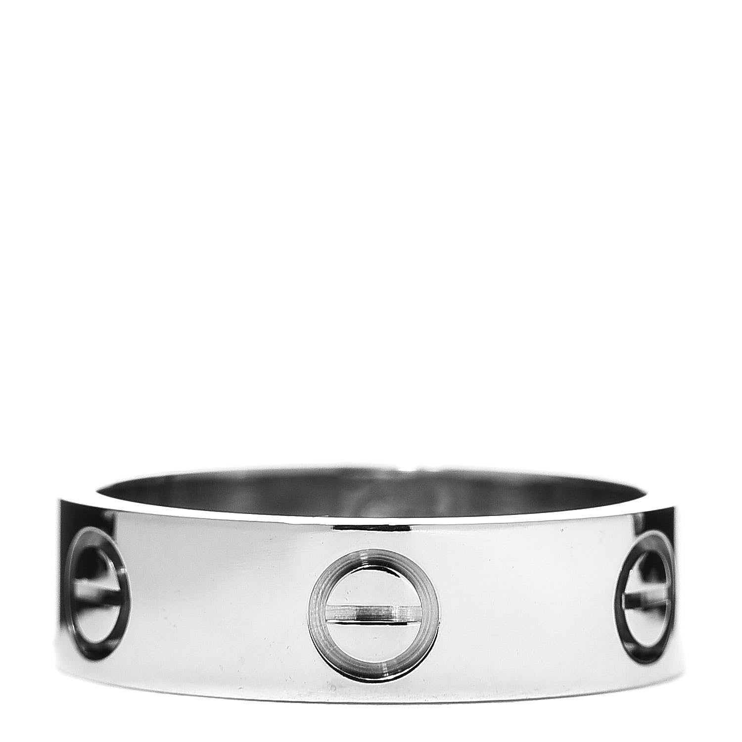 Cartier 18K White Gold 5.5mm LOVE Ring 54 6.75 1 of 4