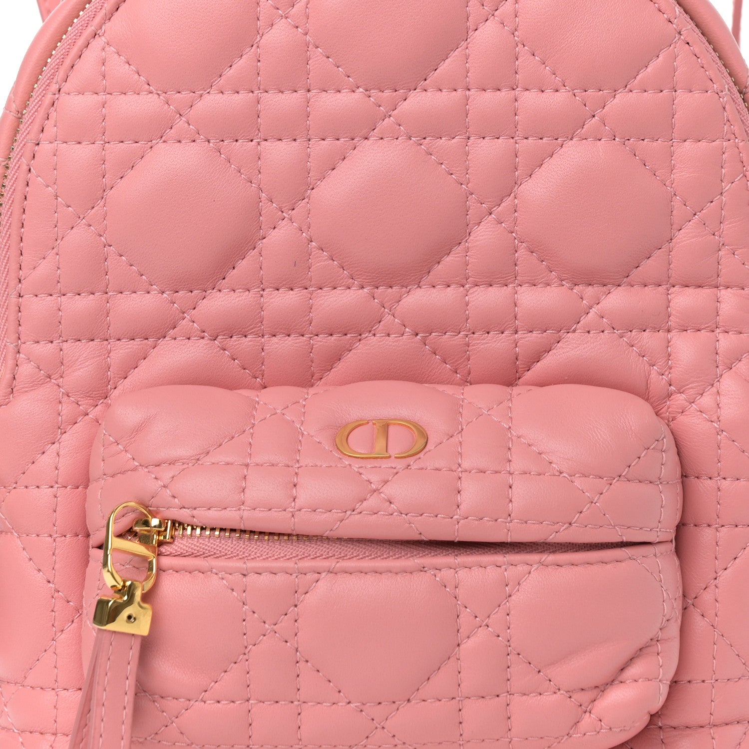 Christian Dior Lambskin Cannage Mini Backpack Peach Blossom 7 of 14