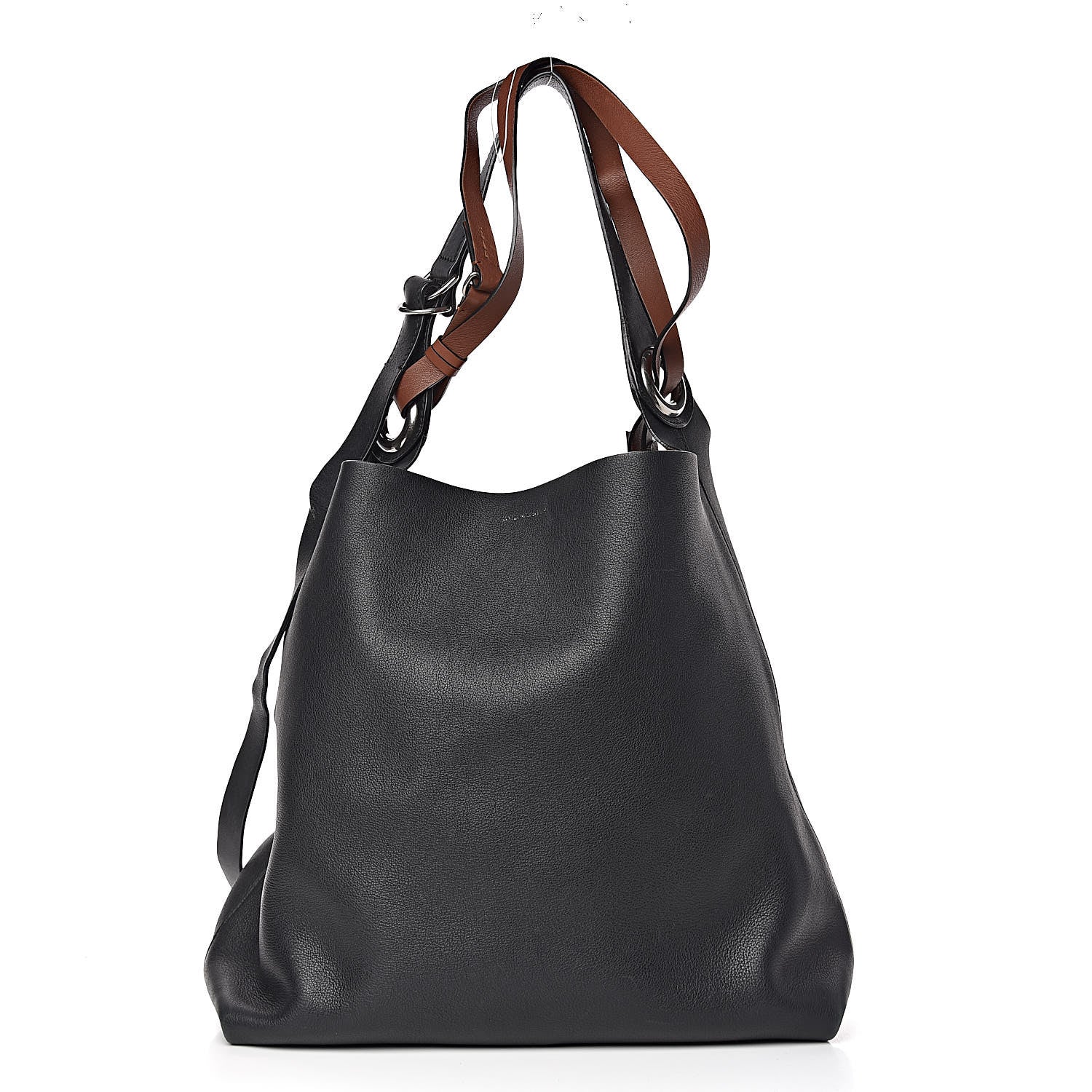 Burberry Calfskin Grommet Hobo Black 4 of 18