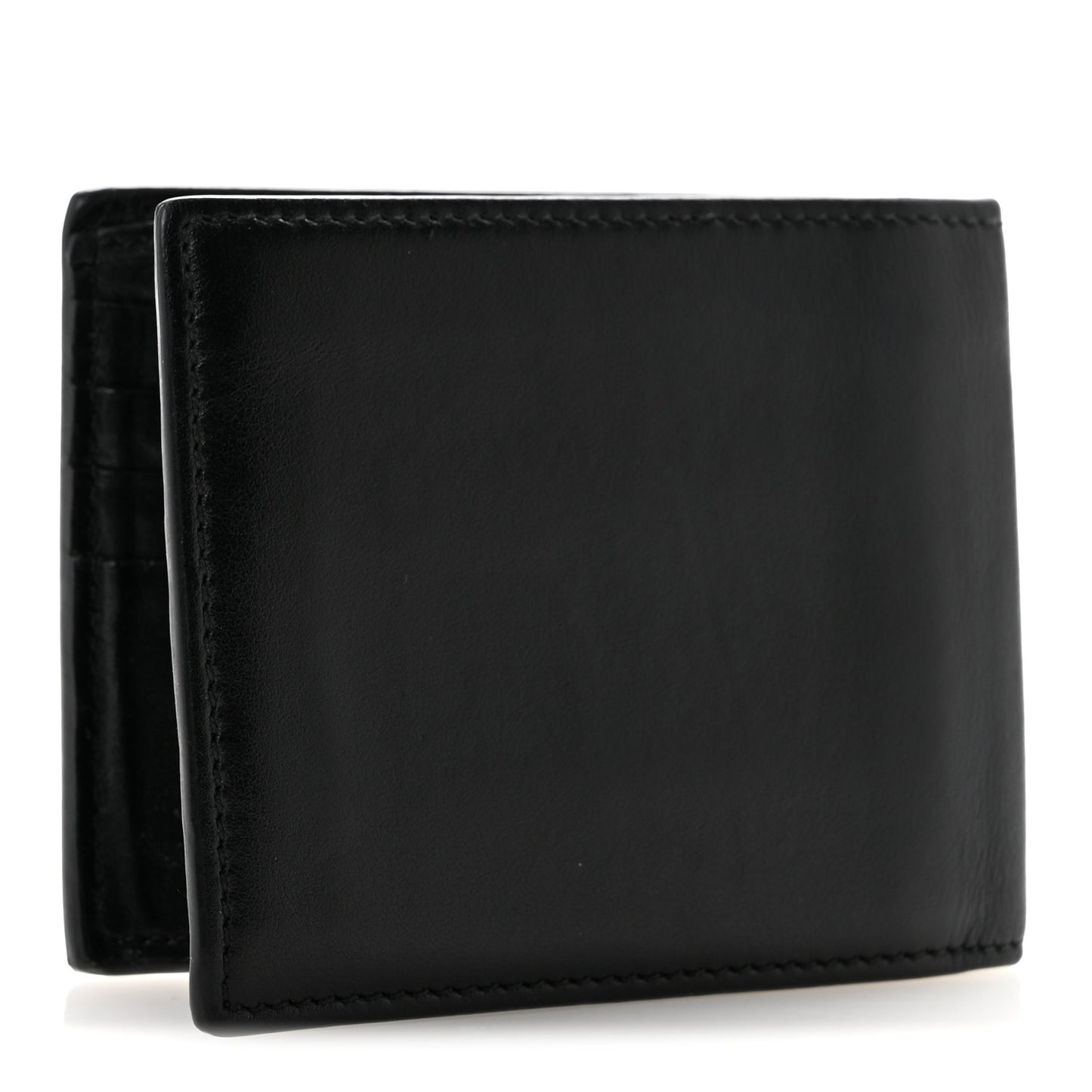 Plutone Calfskin Logo Bi-Fold Wallet Black