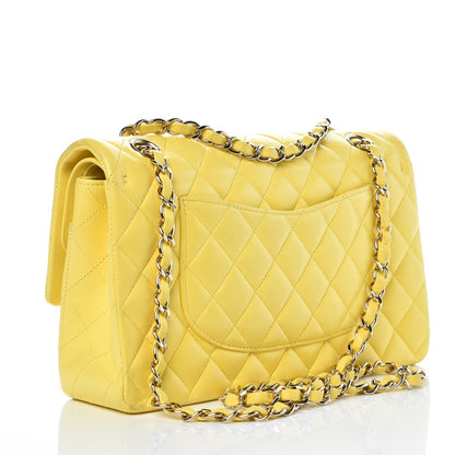 Chanel Lambskin Quilted Medium Double Flap Yellow 3 of 15