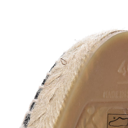 Chanel Lambskin Grosgrain Quilted CC Chain Espadrilles 40 Beige Black 11 of 11
