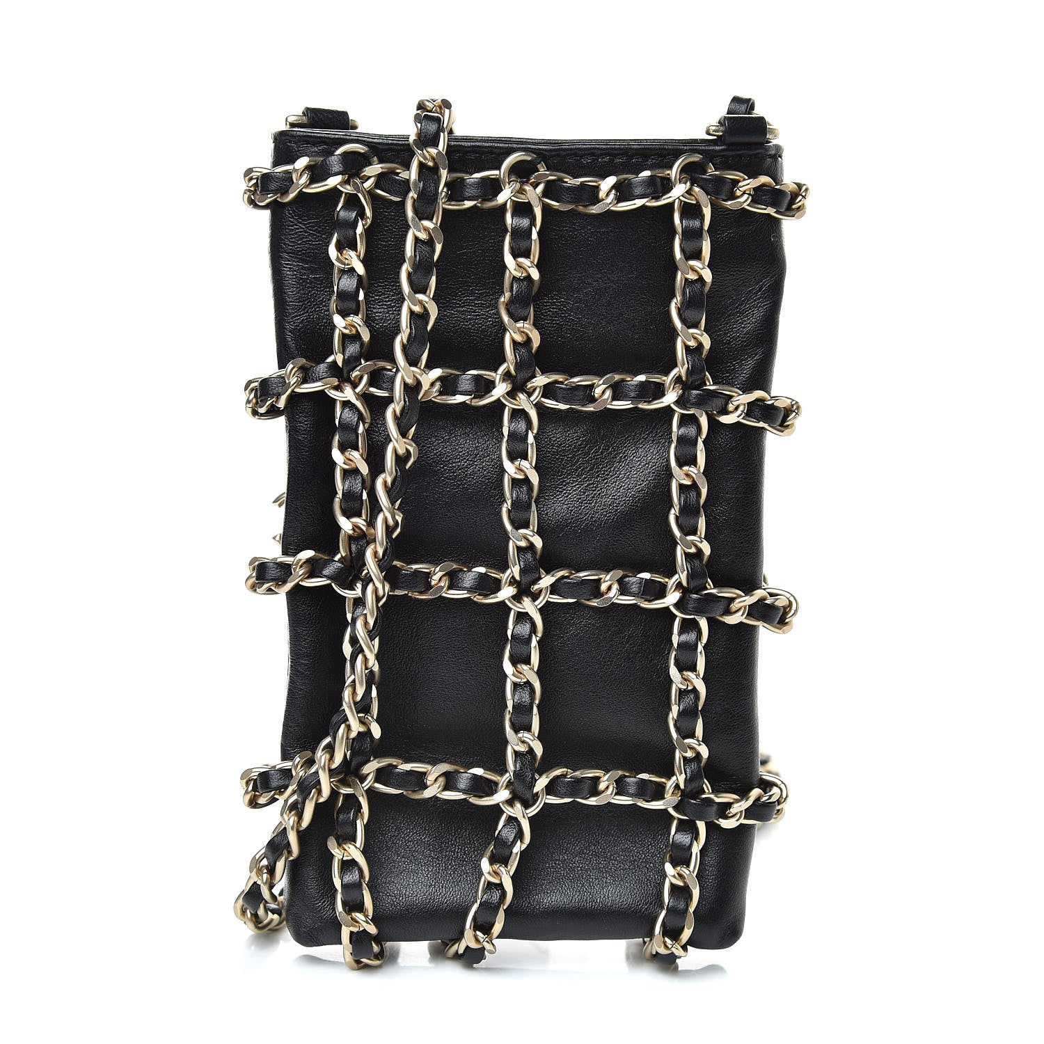 Chanel Lambskin Tech Me Out Clutch With Chain Black 1 of 12
