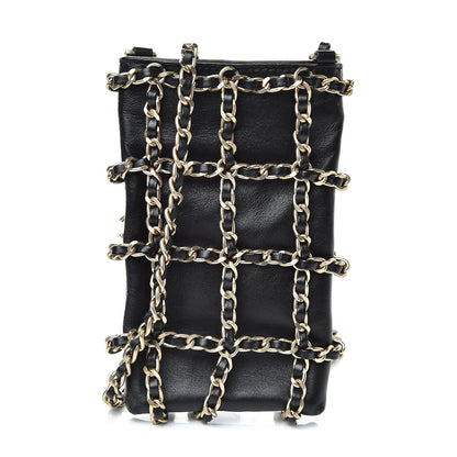 Chanel Lambskin Tech Me Out Clutch With Chain Black 1 of 12
