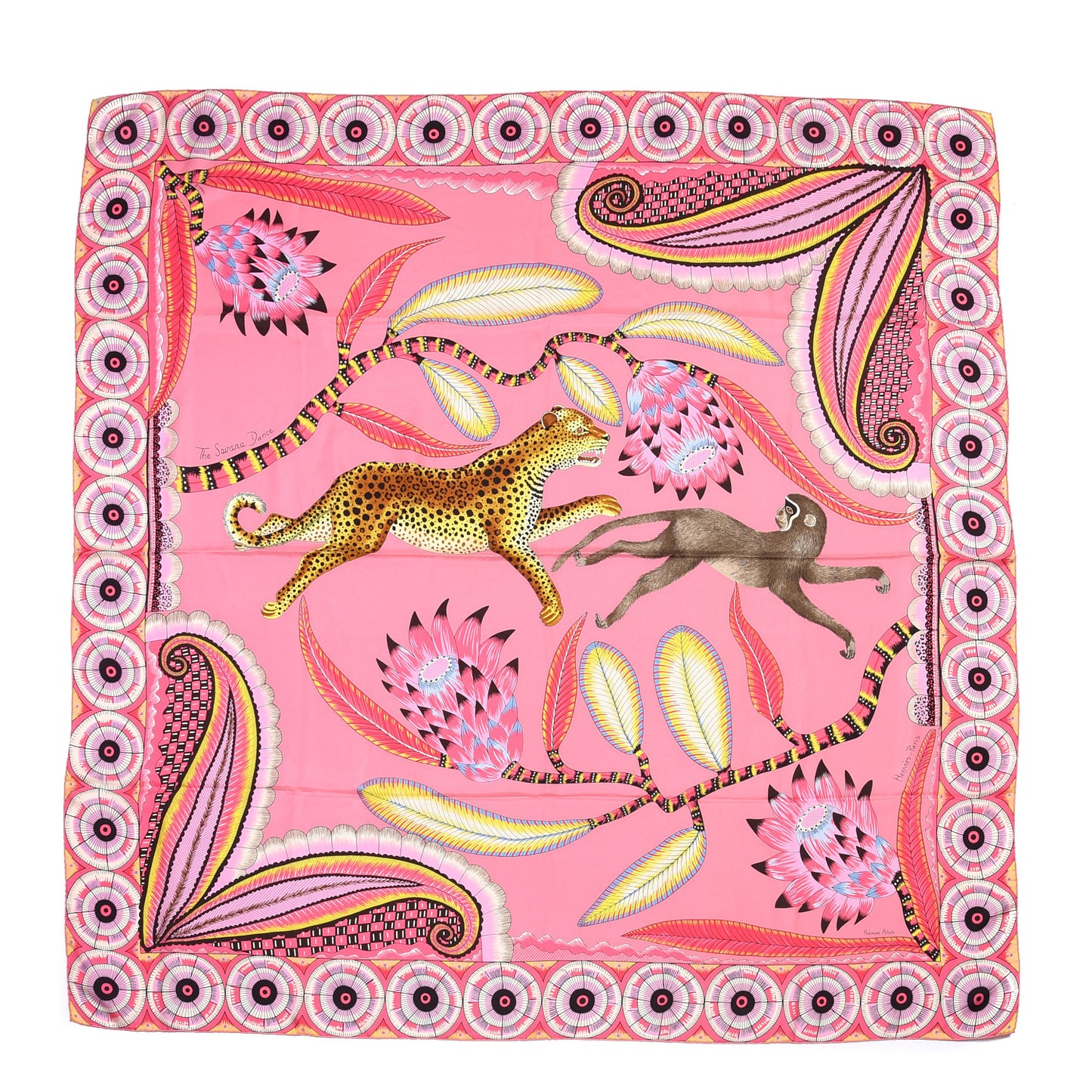 Silk The Savana Dance Wash 140 Scarf Rose Malabar Jaune Vieux Rose