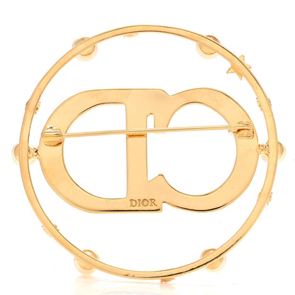 Christian Dior Crystal Pearl Clair D Lune Brooch Gold 3 of 5