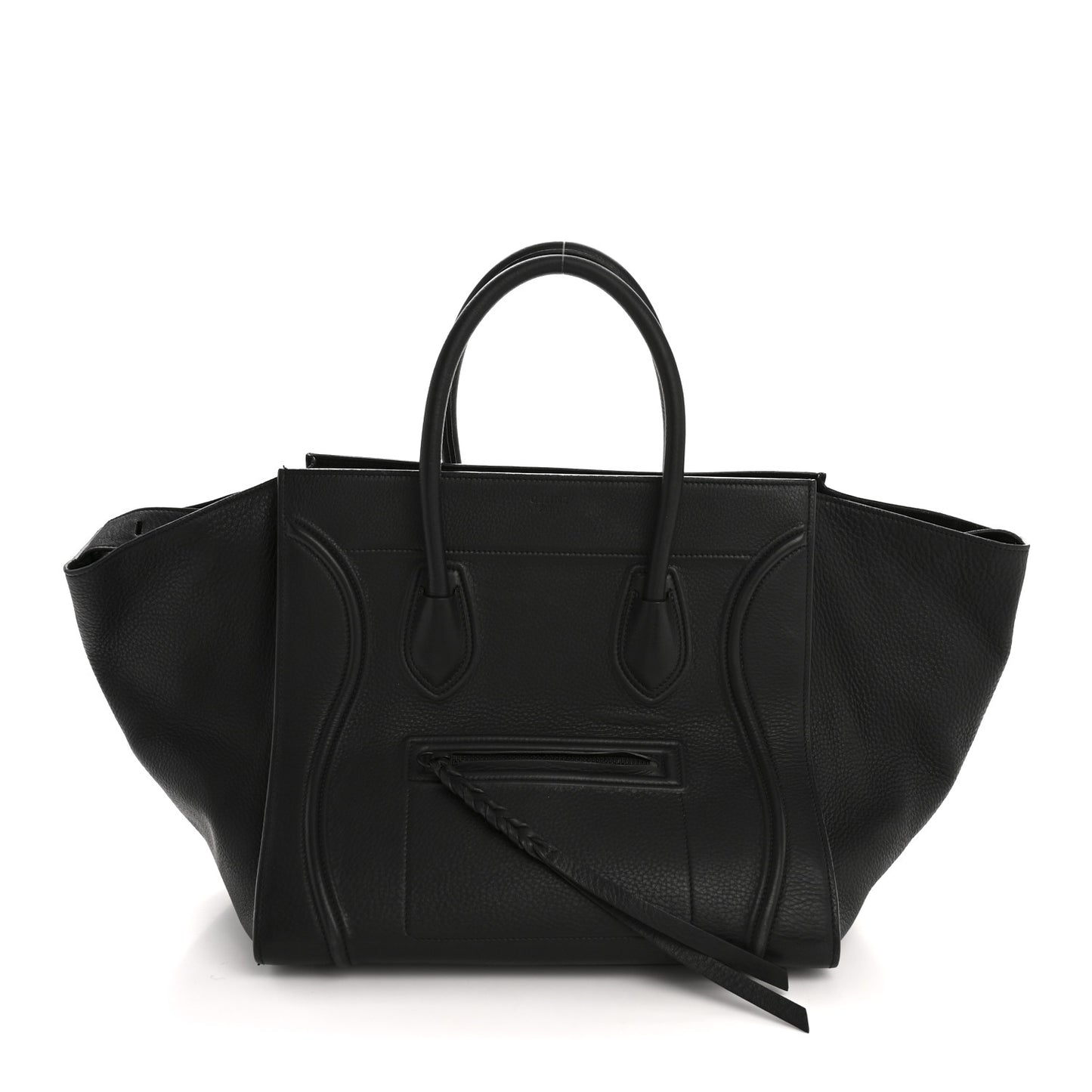 Grained Calfskin Medium Phantom Luggage Black