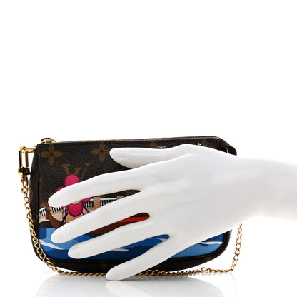 Louis Vuitton Monogram 2019 Christmas Animation Mini Venice Pochette Accessories Blue 2 of 7